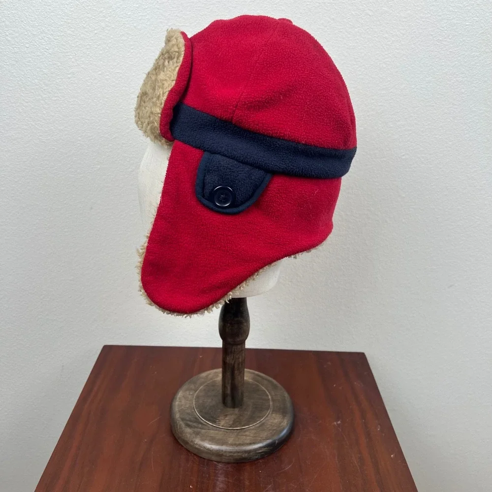 Gap Kids Russian Red Fleece Trapper Hat Faux Fur Ear Flaps S/M 296920-01